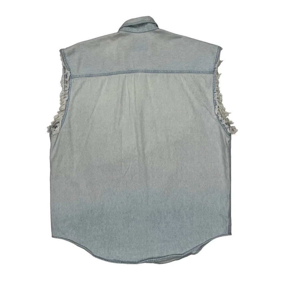 Biker Blues. Made In USA Harley Davidson Denim Shirt - XL Light Wash Cotton - Image 2 of 4