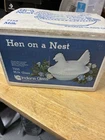 Indiana Glass Hen on a Nest 7" Beaded Milk Glass White Vtg Covered Candy Dish