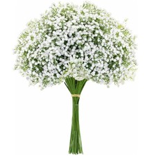Artificial Babys Breath set 21-Inch White Floral Faux Silk set 10PCS
