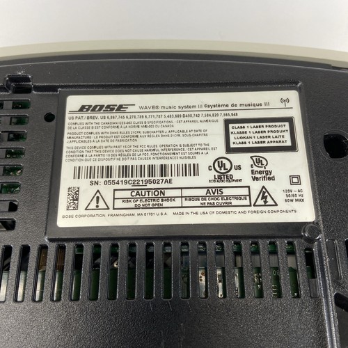 Bose Wave Music System III CD AM/FM Radio Blanco con Control Remoto Probado Funcionando - Imagen 9 de 10