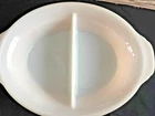 Vintage Fire-King Milk White Oval 2 Slotted Casserole/Baking Dish #468