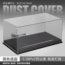 Diorama Acrylic Display Case Show Case With PU Leather Base For 1/18 Car Model
