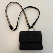 Vince Camuto Black Faux Leather Crossbody Bag Adjustable Strap Small Purse