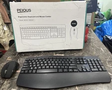 PEIOUS Ergonomic Wireless Keyboard and Mouse Set Model: KB7001+MS2237 