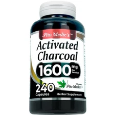 Activated Charcoal Pills 1600mg High Absorption Activated Charcoal 240 Capsules