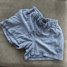 Old Navy Girl  s Linen Blue Shorts Pull On SZ L 10/12