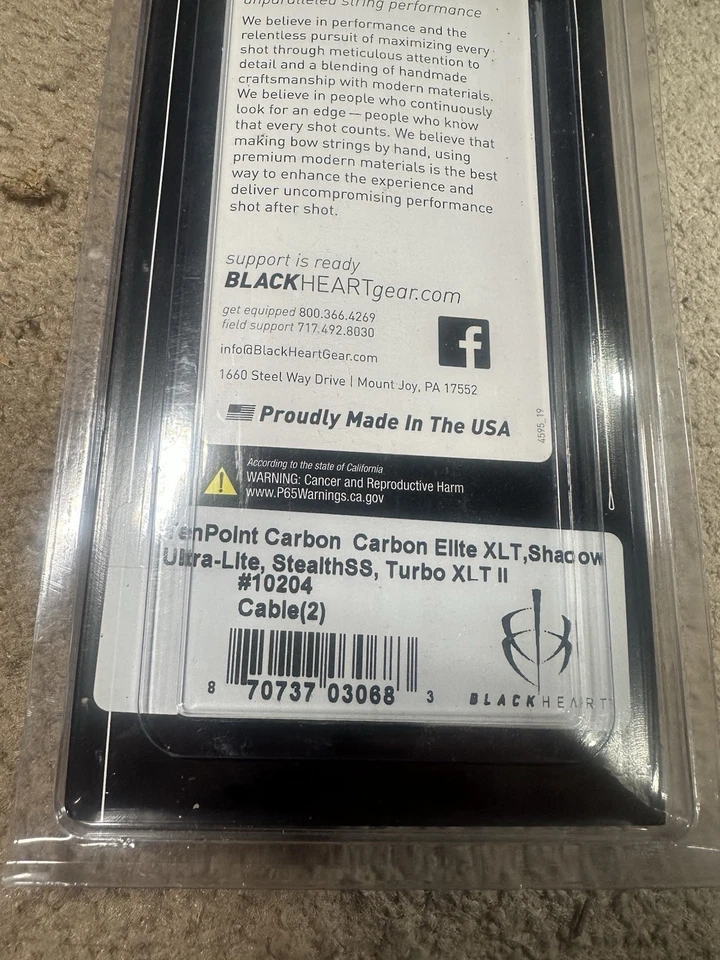 🖤 BlackHeart Crossbow Split Cables 19.625 in. 🖤 Ten-Point 10204 - Image 3 of 3