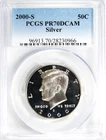 2000-S Silver Proof Kennedy Half Dollar PCGS PR70 DCAM #GA6-66