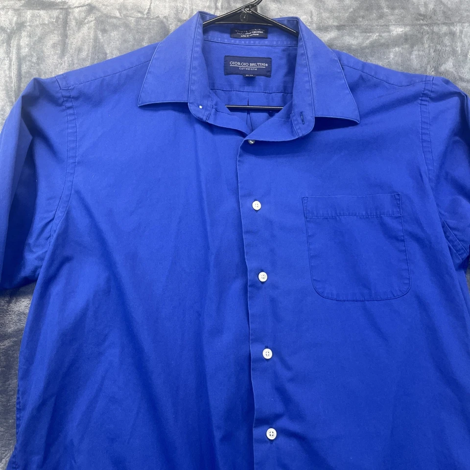 Camisa social masculina Giorgio Brutini tamanho 16 - 16,5 manga longa botão bolso frontal - Imagem 3 de 4