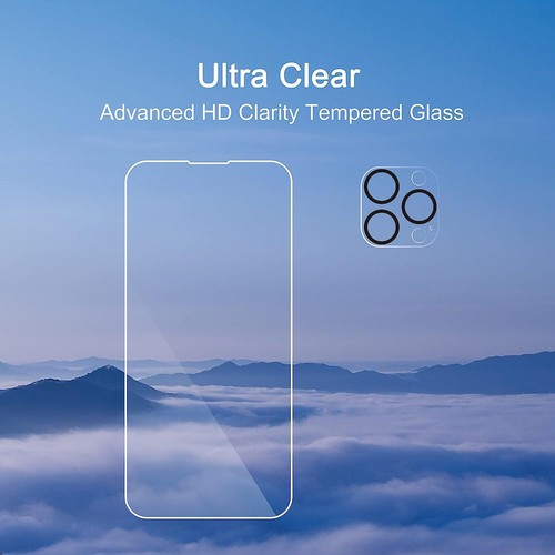 3PCS For iPhone 14 Plus 14 Pro Max Screen & Camera Lens Protector Tempered Glass - Photo 3 sur 16