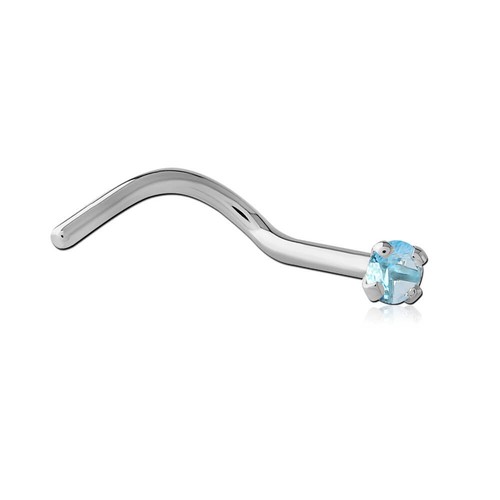 Stud vendre de nez acier cristal de Swarovski griffé 1.5mm
