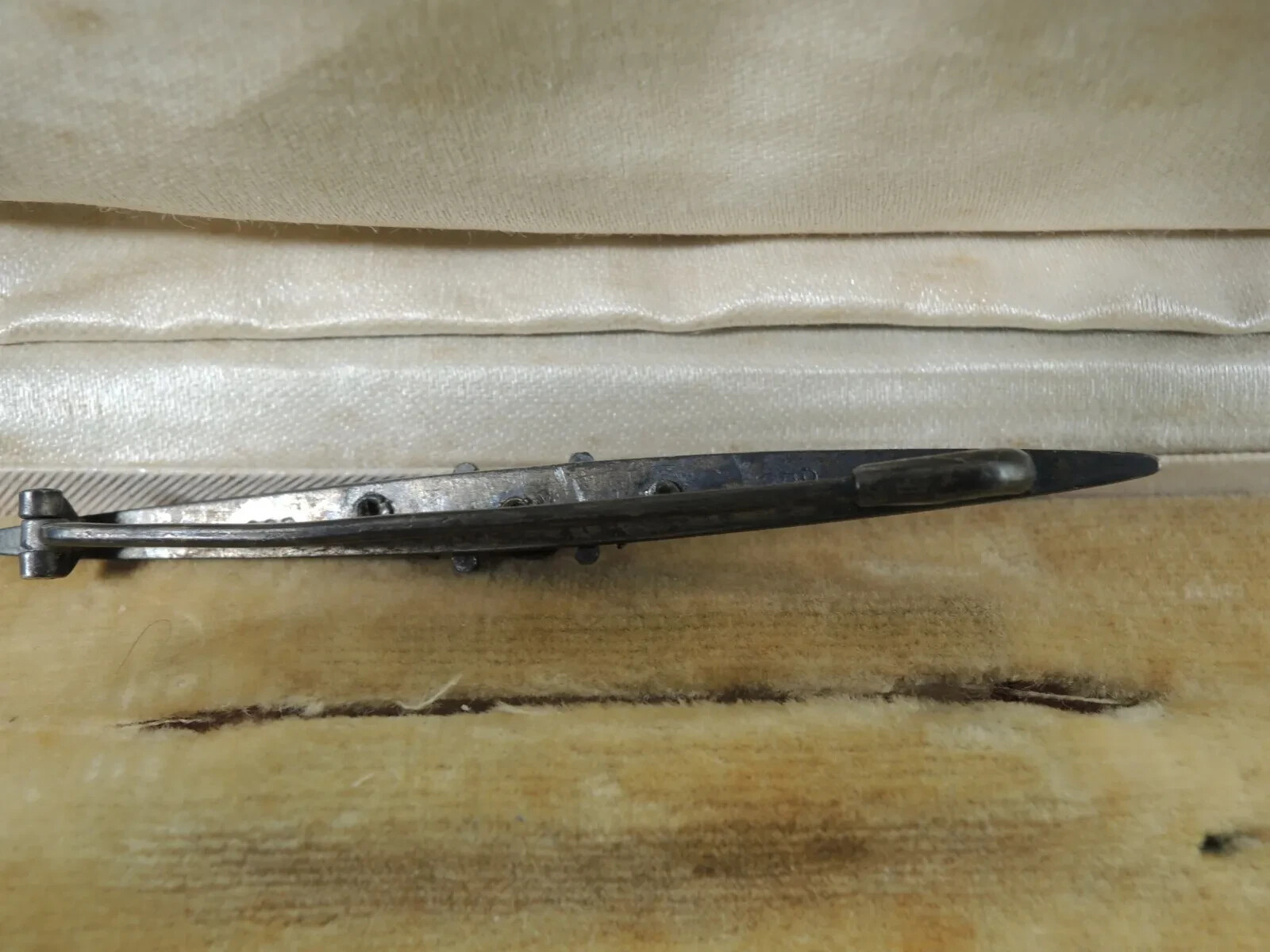 Antique Victorian-Solid Silver Ruby- 800ag. pin b… - image 8