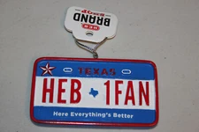 HEB 1 Fan License Plate Christmas Ornament,NEW with tags. H.E.B Grocery Company