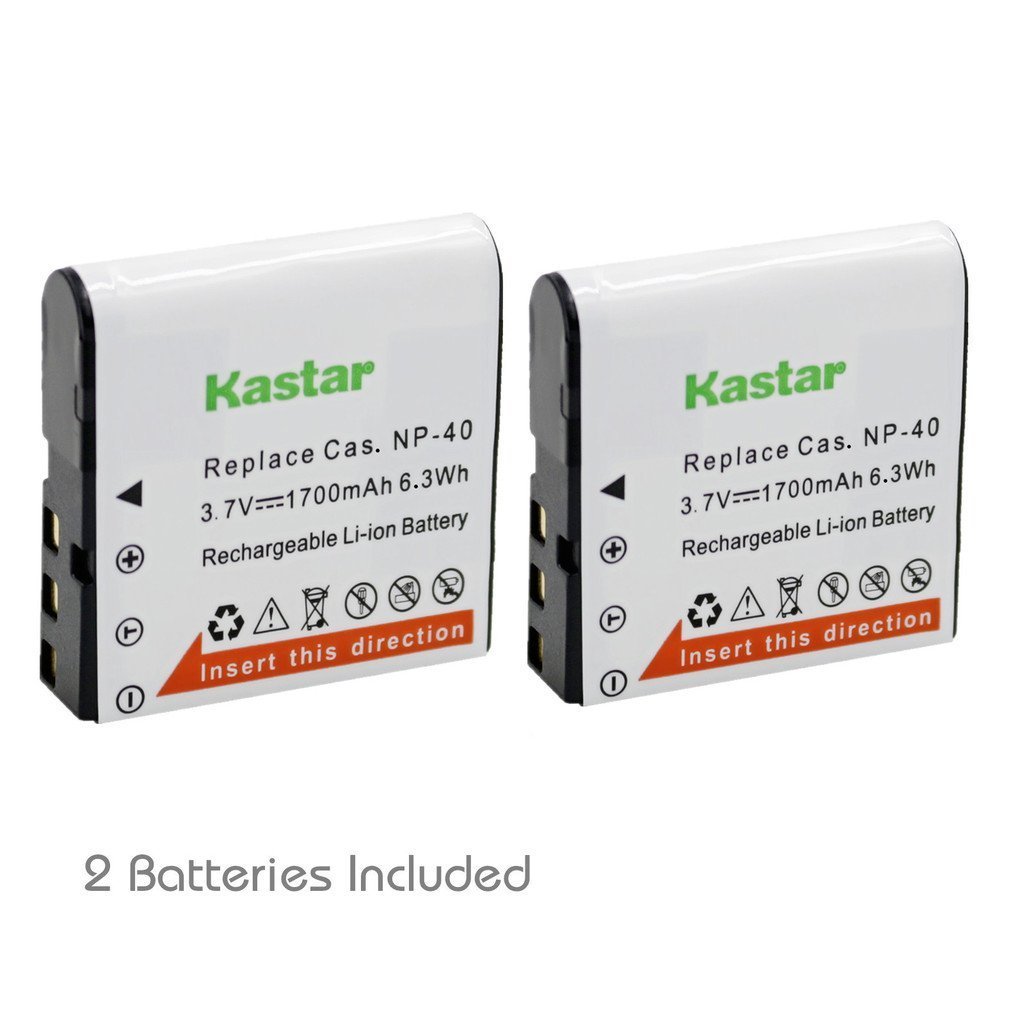 売却済み 2x Kastar Battery for Casio NP-40 Exilim EX-Z1050PK EX-Z1050SR EX