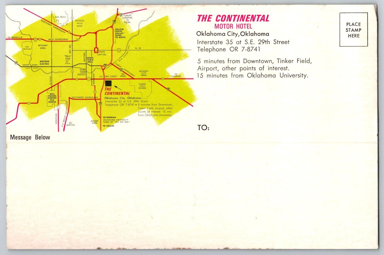 Oklahoma City OK Continental Motor Hotel Multi View Oversize Pool View