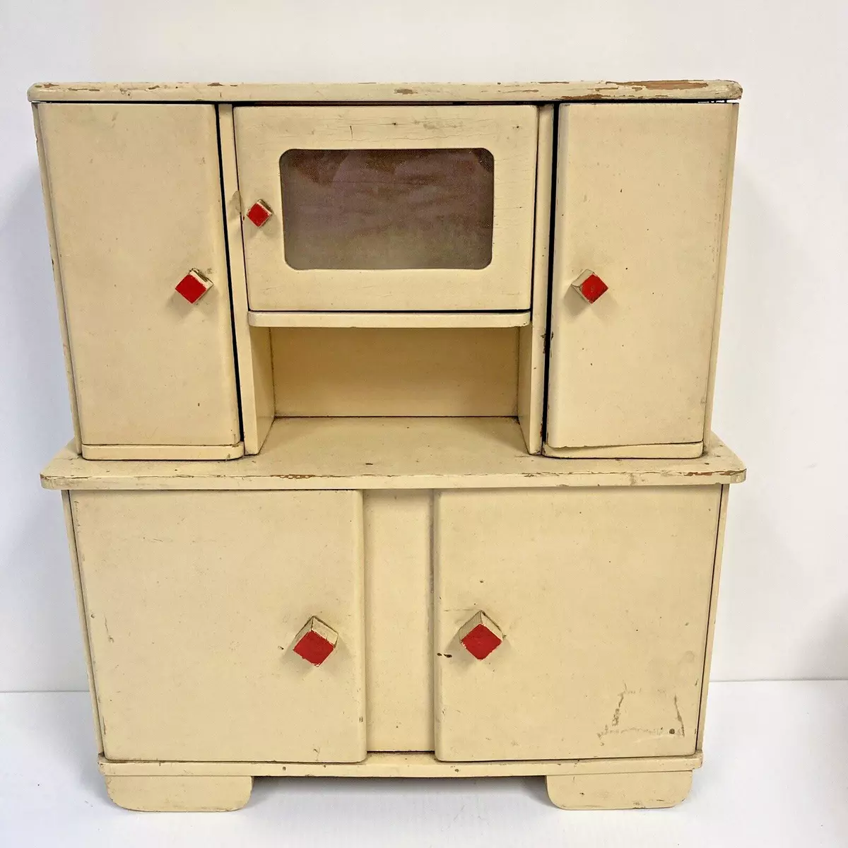 Antique Vintage Toy Wooden Hutch Kitchen Cubbard 18.5 inches tall F3 05