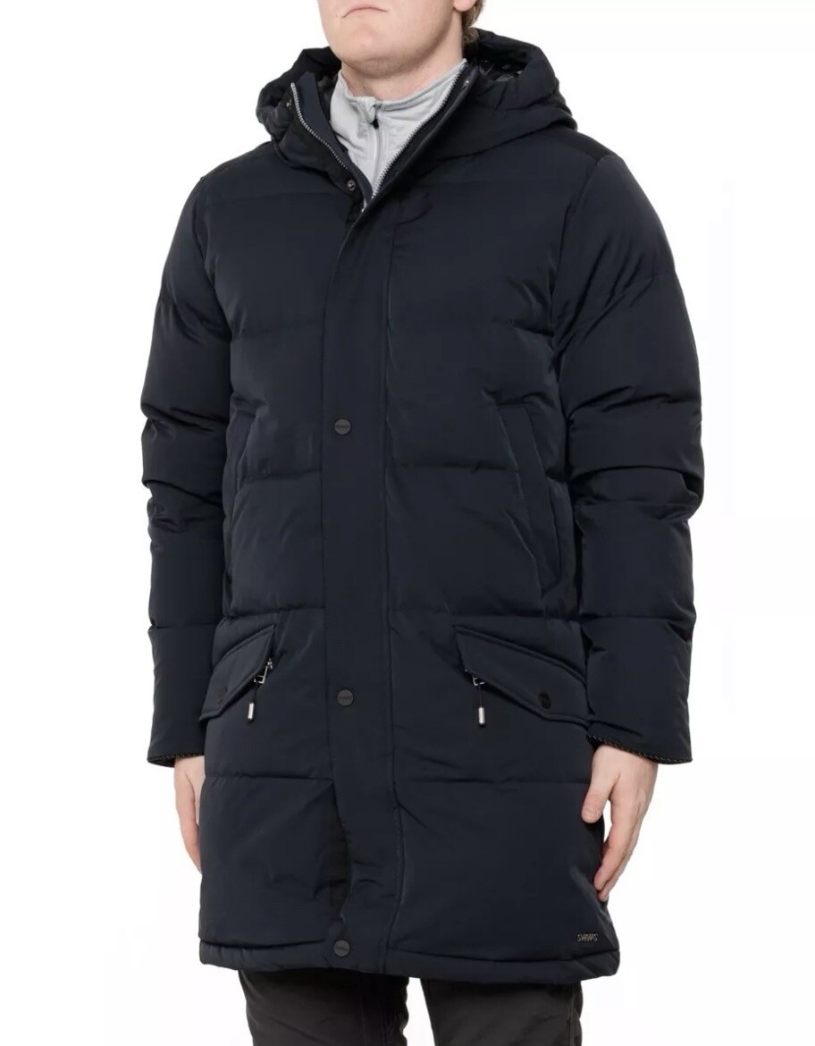 Swims 650 Down Insulated Ontario Hooded Parka, Midnight Navy, NWT, Size XL