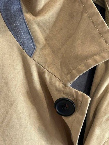 Banana Republic Mid Length Mens Trench Rain Coat Jacket Tan Unlined Vented M - Picture 7 of 12