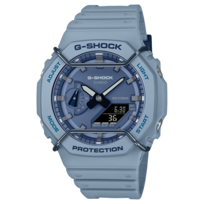 Casio G-Shock GA-2100PT-2A Blue Dial Blue with Bumper Carbon Case