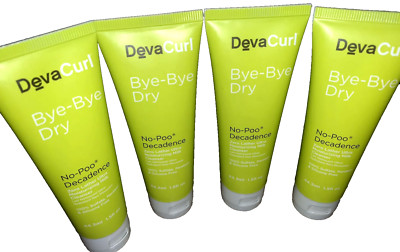 Deva Curl  No-Poo Decadence  BYE BYE DRY Travel Tubes 1.5 Fl Oz~ Set of 4