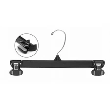 Only Hangers Plastic Pinch Grip Hanger w/Swivel Hook 12" - Black 30 pk