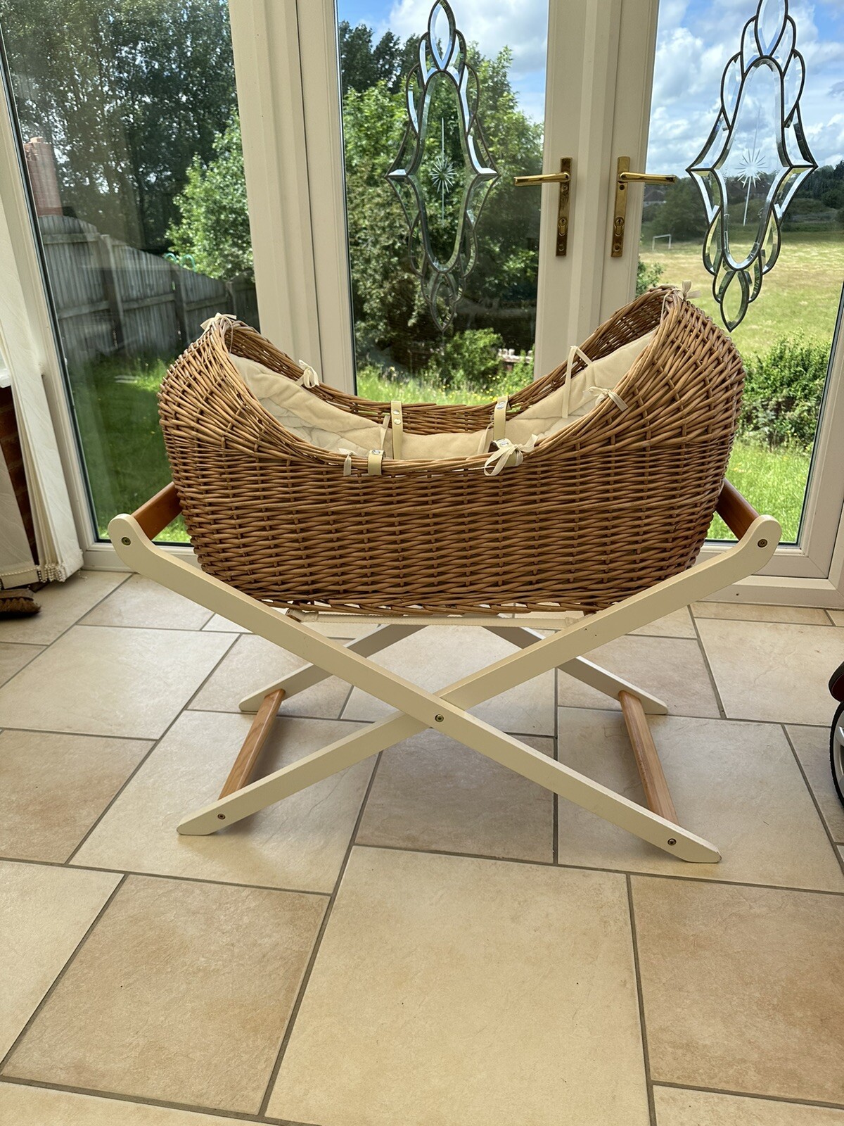 Mothercare Wicker Moses basket and stand. Used. eBay