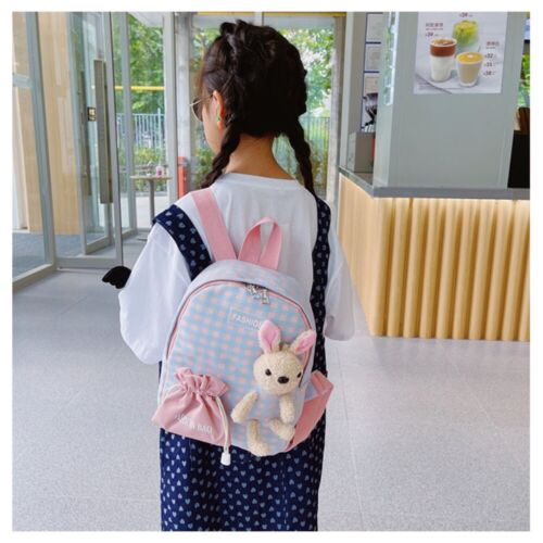 Plaid Shoulder Bag Cute Cartoon Bunny Backpack Gifts Children's Schoolbag - Picture 1 of 15