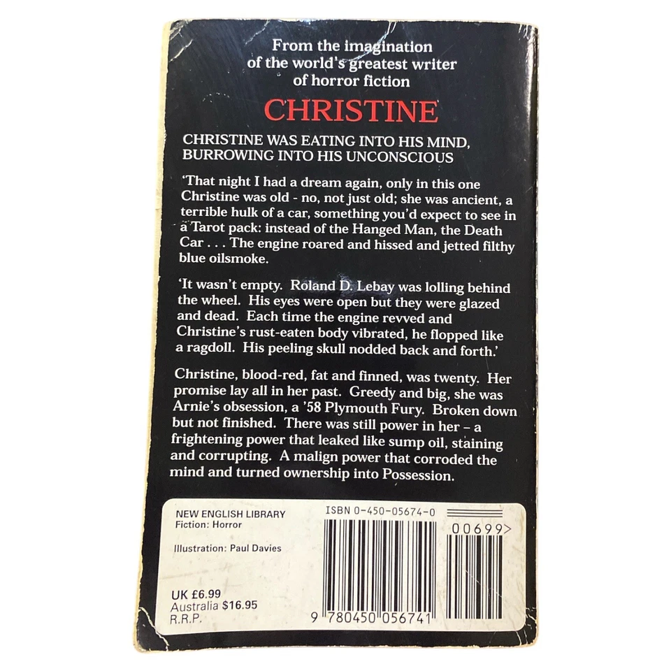 Christine Stephen King 1983 First NEL Paperback Vintage Horror Novel UK Edition - Image 2 of 4