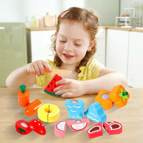 Frutas y Verduras Juguete, Accesorios Cocina Juguetes de Madera, Comiditas de - Imagen 4 de 7