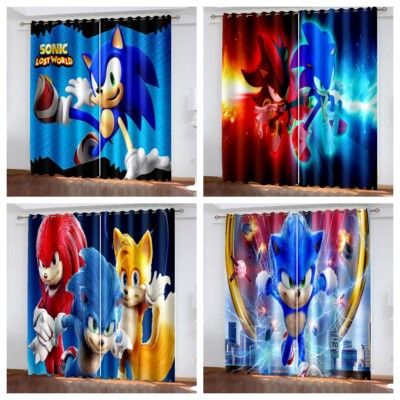 3D Sonic Curtains Baby Kids Curtains Bedroom Blackout Curtains Ring Top ...