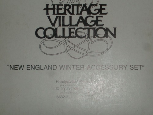 DEPARTMENT 56 Heritage Village 6532-3 NEW ENGLAND WINTER ACCESSORY SET 5 Pcs - Picture 3 of 6