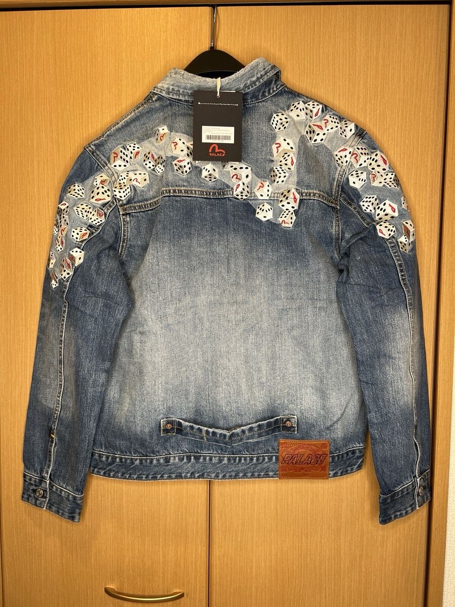 Palace Skateboards Evisu Japan Denim Jacket Dice XL size New Palace Skateboards Evisu Japan Denim Jacket Dice XL size New
