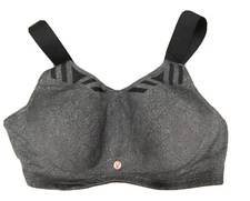 LIVI Active Sports Bra Maximal Support Underwire Gray Adjustable Strap 42D
