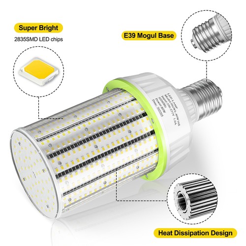 80W LED Corn Light Industrial Warehouse High Bay Bulb 12000lm E39 Base 100-277V - Picture 7 of 15