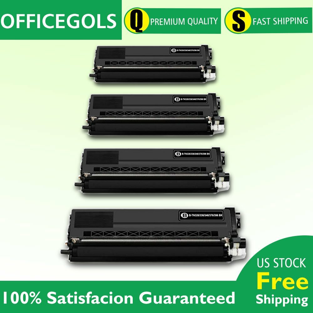 4 PK TN336 BLACK Generic Toner for Brother MFCL8850 MFCL8600CDW MFC