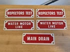 Vintage Inspectors Test Porcelain Enamel Sign Industrial Safety Lot Of 5 NICE