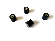 4 Rubber Vibration Isolator Mounts Double Female 6-32 7/16 Dia x 7/16" Ht 