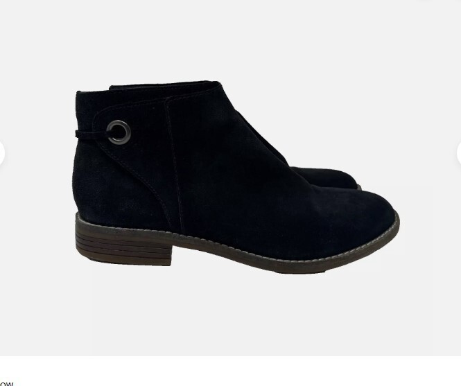 Clarks Camzin Bow W Women's Ankle Black Suede Boots Size: 11W