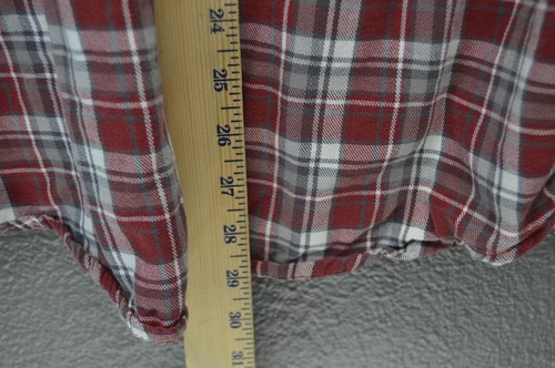 Faded Glory Flannel Shirt Cowboycore Mens L Red Plaid Grunge Lumberjack Vintage - Picture 9 of 10