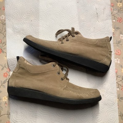 Helvesko Damen Mokassin Gr.41 Beige Leder Flach Made in Switzerland