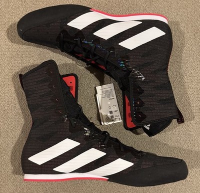 Adidas Box Hog 4 Black White Pure Ruby Boxing Shoes Mens Size 10.5 IH2730