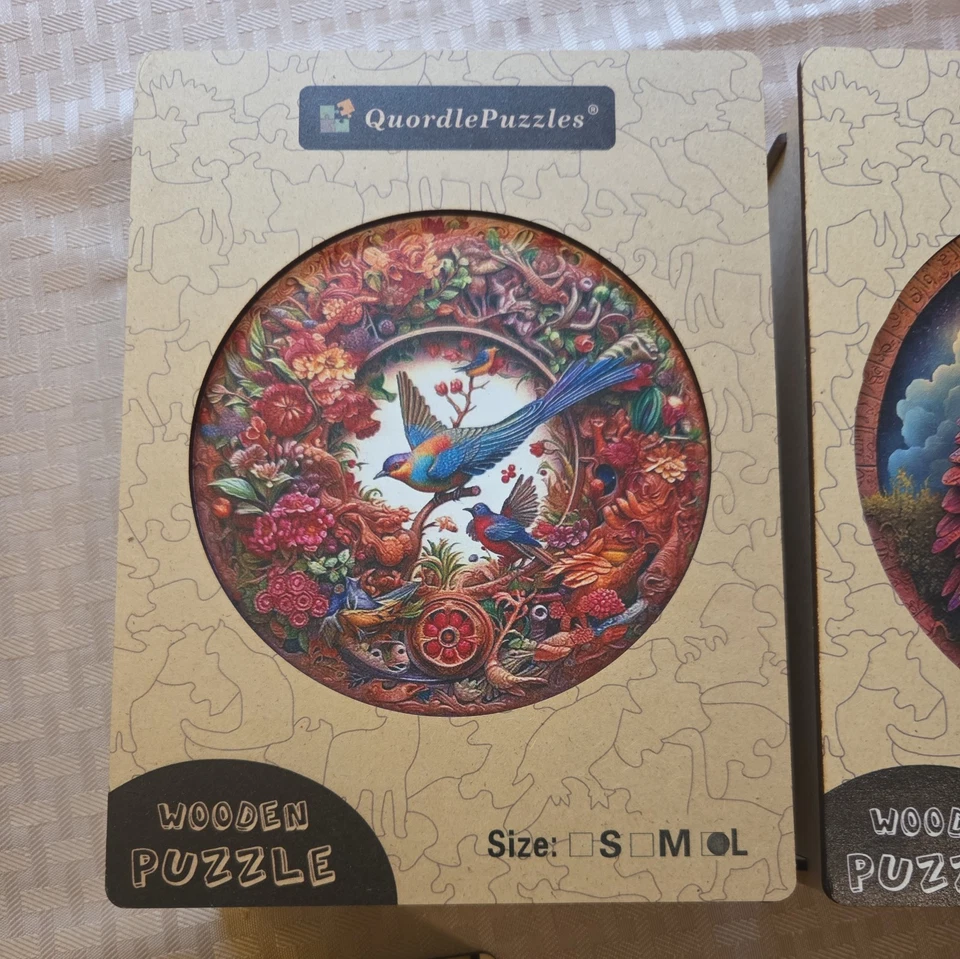 Quordle Puzzles set of 3 Birds Large Wooden Pieces Multicolor Jigsaw Complete - Image 3 of 4