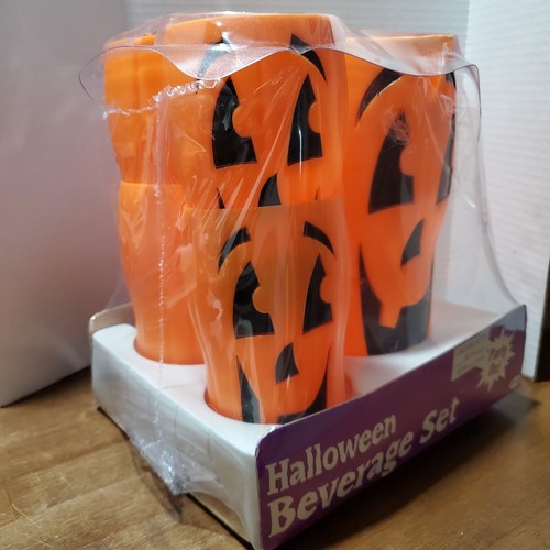 Vintage Halloween Getränke Party Set Jack 'O Laterne Tassen Becher Krug Fun World - Bild 3 von 6