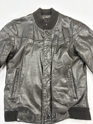 Vintage Catalina The Original BLK Leather Varsity Bomber 