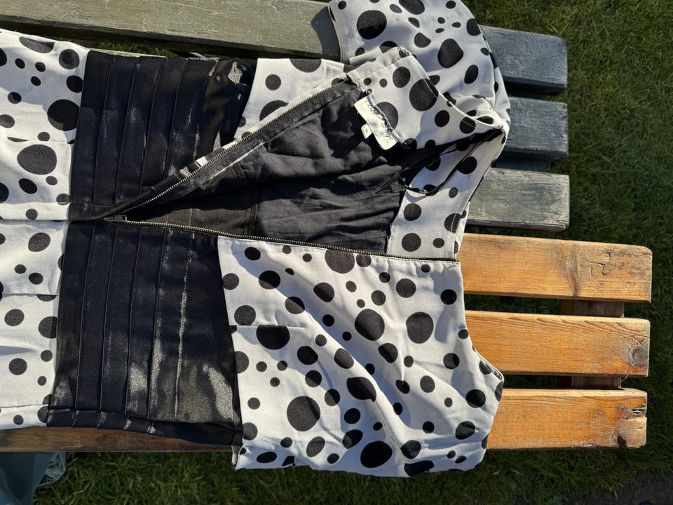 Vestido Gris Con Lunares Negros XL Bettie Page Vintage Estilo Retro EE. UU. Años 50 Foto 4 de 4