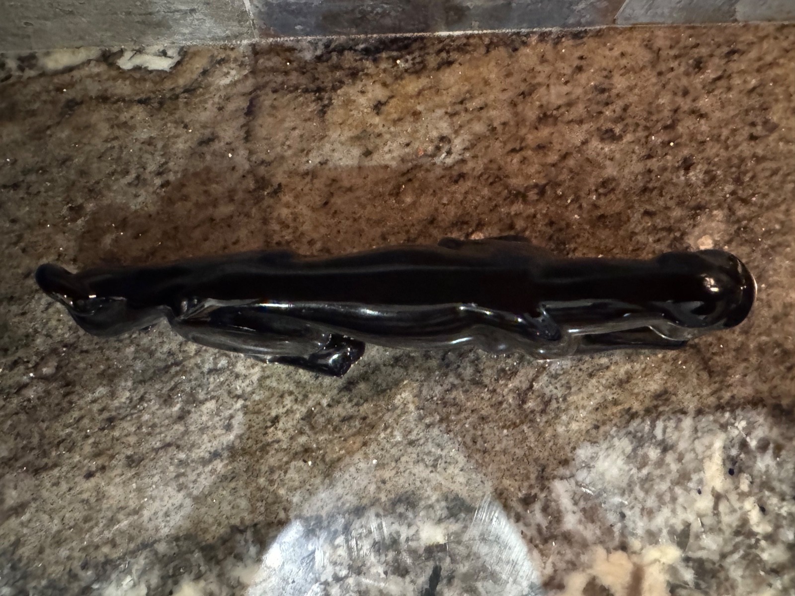 Vintage Pair Stalking 1950 Glossy Black Panther Figurine Statue 13” Royal Haeger