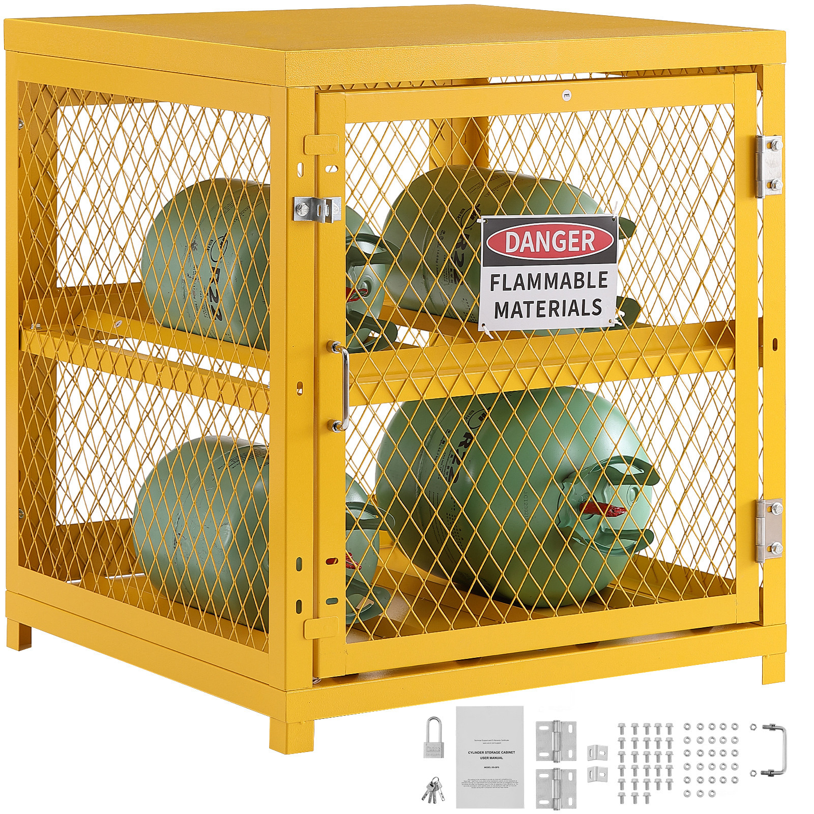Uimoso Horizontal Cylinder Storage Cabinet 4x33lb Capacity Propane Storage Cage