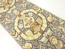 7356225: JAPANESE KIMONO / ANTIQUE FUKURO OBI / SILK / WOVEN SARASA PATTERN