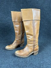 Vintage 70s Frye Campus Boots Womens Size 6 B 8515 Cuffed Brown Leather USA Made