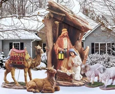 ✅ Lighted Holy Family Nativity Scene Outdoor Yard Decor Stable with LED Lights ✅